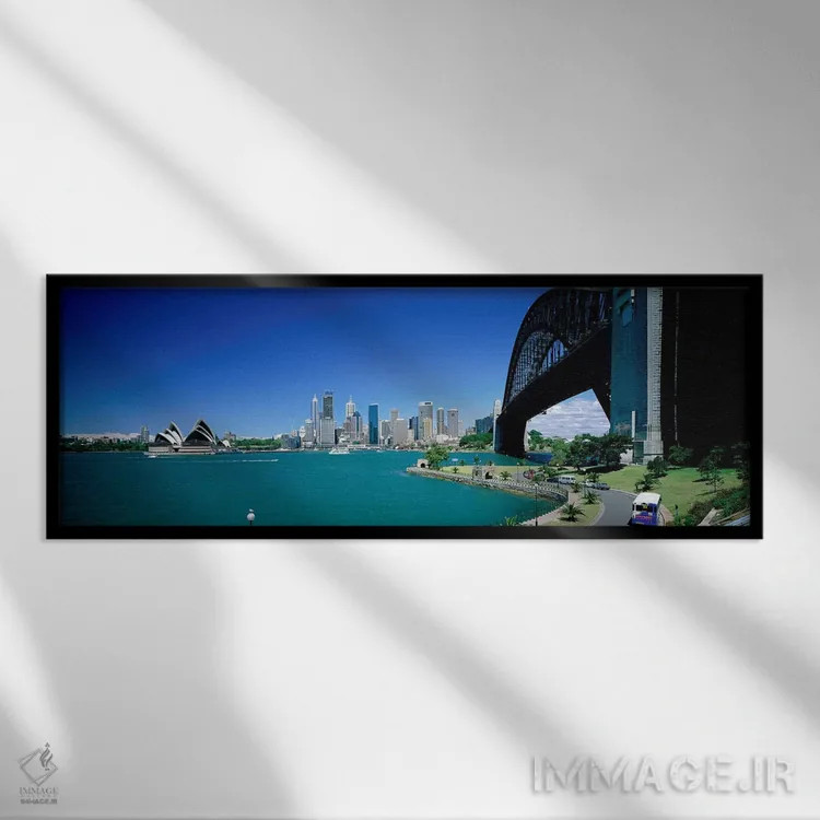 تابلو Sydney, New South Wales, Commonealth Of Australia,بندر سیدنی از کیریبیلی، نیو ساوت ولز، استرالیا اثر پانورامیک ایمجز (استودیو عکاسی عریض) - نمای قابدار مشکی