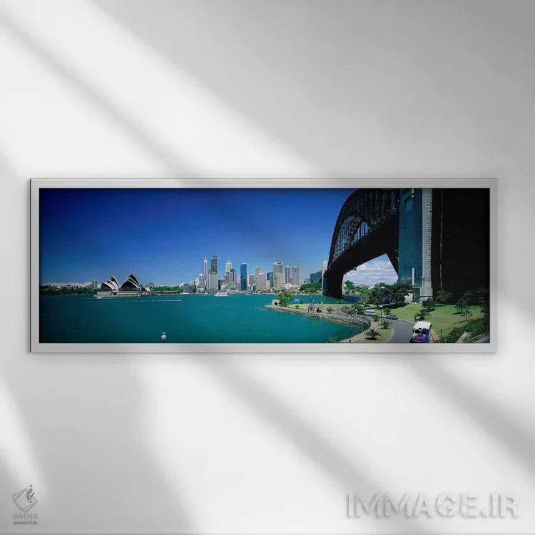 تابلو Sydney, New South Wales, Commonealth Of Australia,بندر سیدنی از کیریبیلی، نیو ساوت ولز، استرالیا اثر پانورامیک ایمجز (استودیو عکاسی عریض) - نمای قابدار سفید