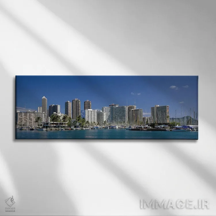 تابلو هونولولو، هاوایی (۴) اثر پانورامیک ایمجز (استودیو عکاسی عریض) - نمای روبهرو روی دیوار