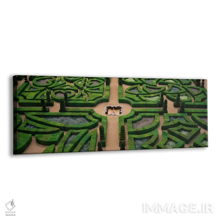 تابلو Ornamental Garden, Chateau de Villandry, Centre-Val de Loire, France,فواره سالن اول، باغ زینتی، قلعه ویاندری، سانتر-وال دو لوآر، فرانسه اثر پانورامیک ایمجز (استودیو عکاسی عریض) - نمای پرسپکتیو محصول