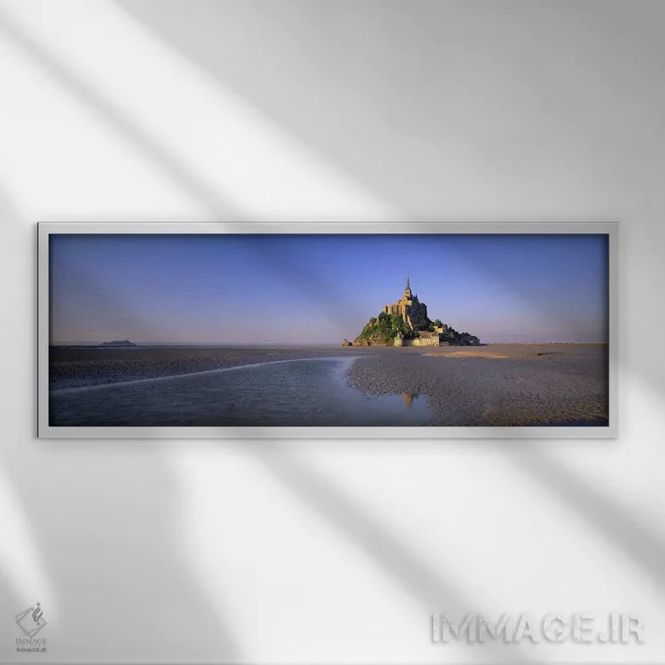 تابلو Normandy, France,مون سن میشل، نرماندی، فرانسه اثر پانورامیک ایمجز (استودیو عکاسی عریض) - نمای قابدار سفید