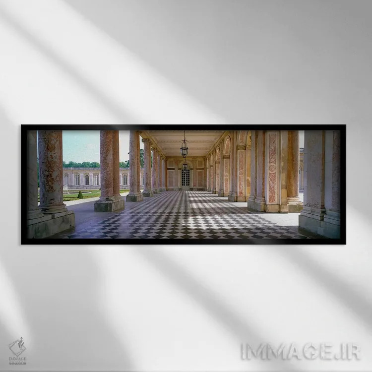 تابلو کاخ ورسای (پله دُ ورسای)، فرانسه اثر پانورامیک ایمجز (استودیو عکاسی عریض) - نمای قابدار مشکی