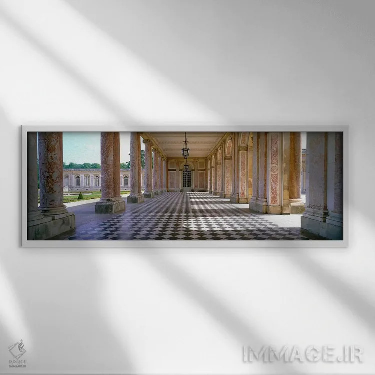 تابلو کاخ ورسای (پله دُ ورسای)، فرانسه اثر پانورامیک ایمجز (استودیو عکاسی عریض) - نمای قابدار سفید