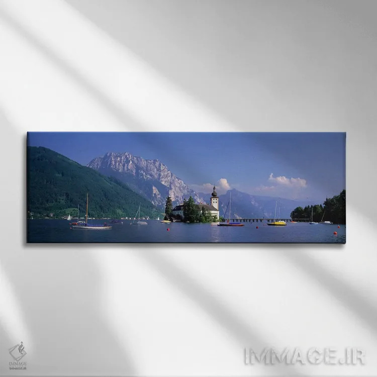 تابلو دریاچه تراونزی، گموندن، اتریش اثر پانورامیک ایمجز (استودیو عکاسی عریض) - نمای روبهرو روی دیوار