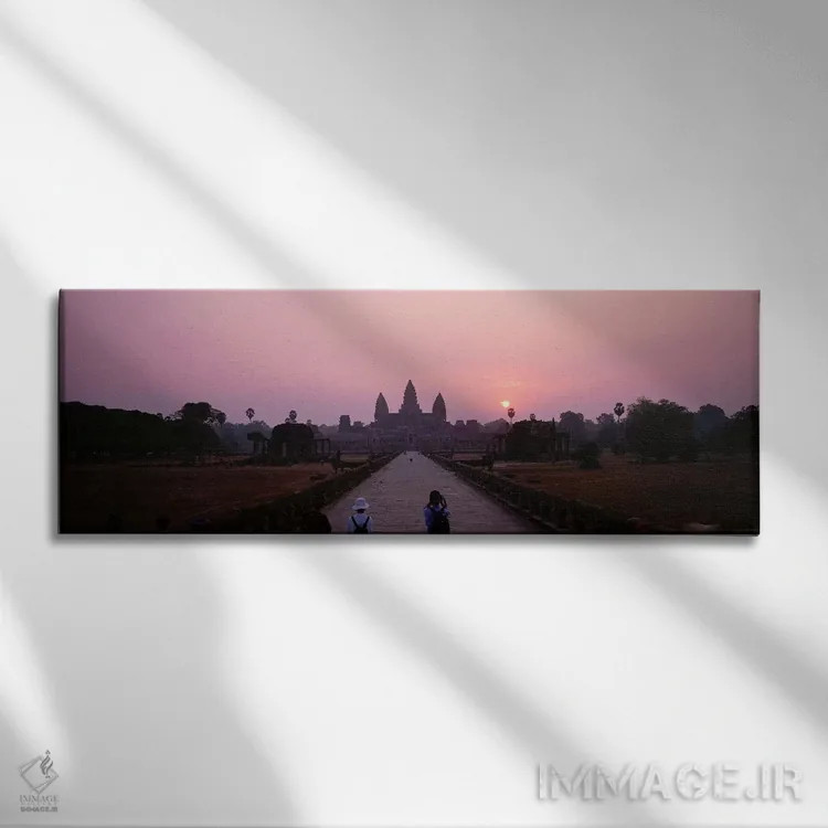 تابلو انگکور وات، کامبوج اثر پانورامیک ایمجز (استودیو عکاسی عریض) - نمای روبهرو روی دیوار