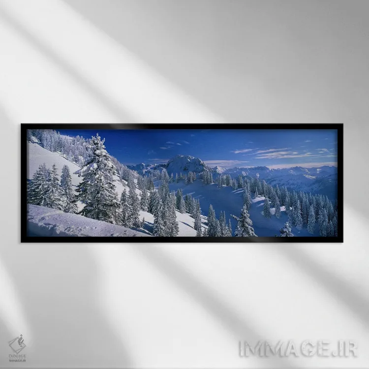 تابلو Bavarian Alps, Bavaria, Germany,چشمانداز زمستانی کوهستان، آلپ باواریا، باواریا، آلمان اثر پانورامیک ایمجز (استودیو عکاسی عریض) - نمای قابدار مشکی