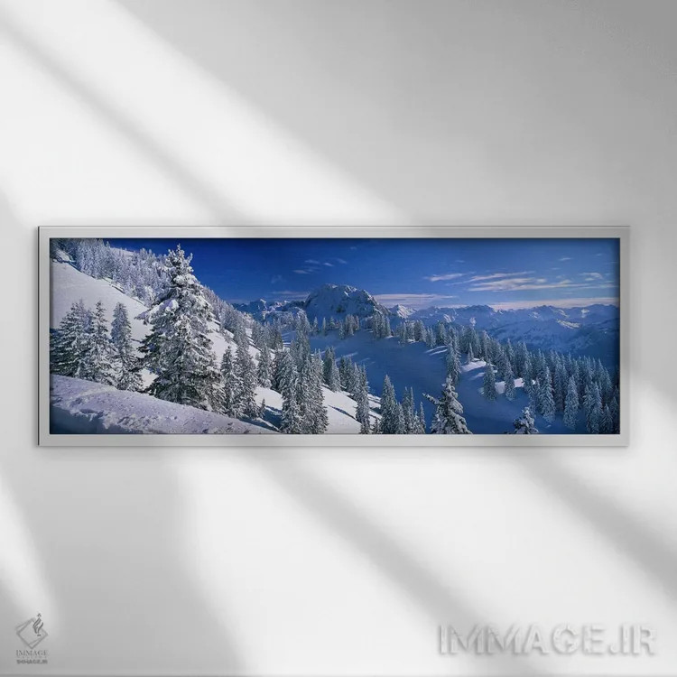 تابلو Bavarian Alps, Bavaria, Germany,چشمانداز زمستانی کوهستان، آلپ باواریا، باواریا، آلمان اثر پانورامیک ایمجز (استودیو عکاسی عریض) - نمای قابدار سفید