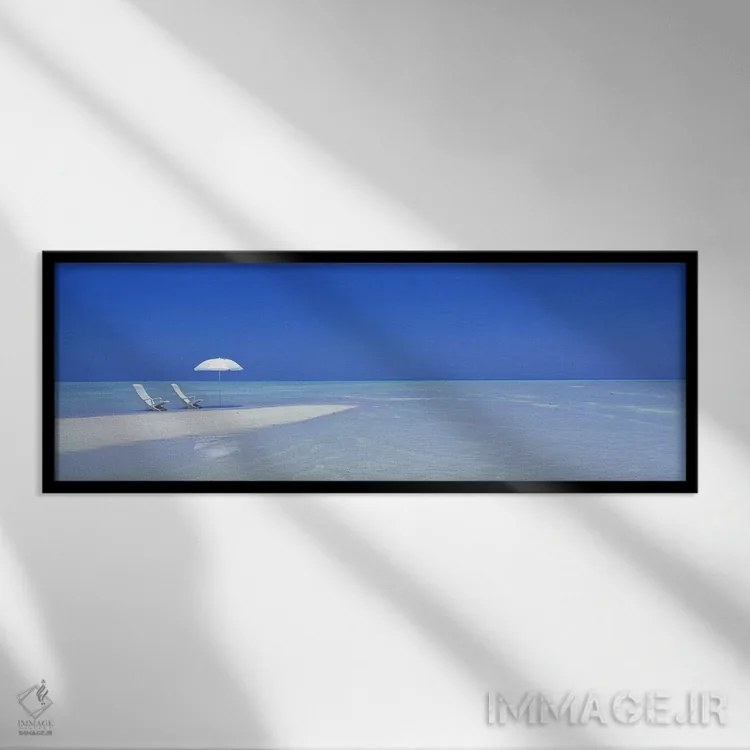 تابلو Maldives,منظره آرام ساحل، مالدیو اثر پانورامیک ایمجز (استودیو عکاسی عریض) - نمای قابدار مشکی