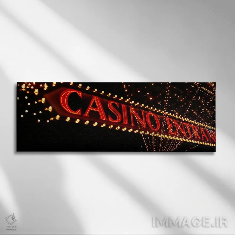 تابلو Nevada, USA,نمای زاویه پایین از تابلوی نئونی، لاس وگاس، نوادا، ایالات متحده آمریکا اثر پانورامیک ایمجز (استودیو عکاسی عریض) - نمای روبهرو روی دیوار