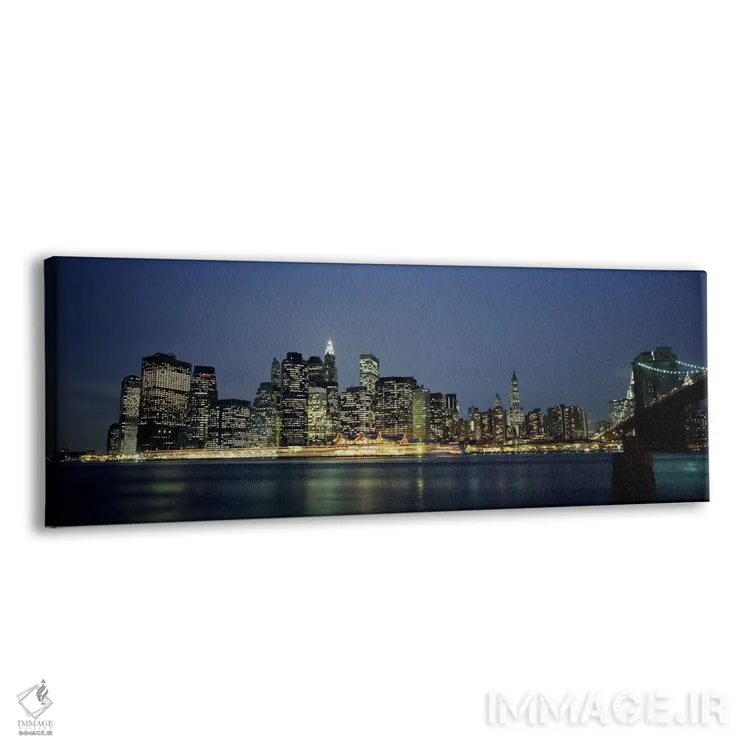 تابلو NYC, New York City, New York State, USA,ساختمانهای کنار آب، نیویورک سیتی، ایالت نیویورک، ایالات متحده آمریکا اثر پانورامیک ایمجز (استودیو عکاسی عریض) - نمای پرسپکتیو محصول