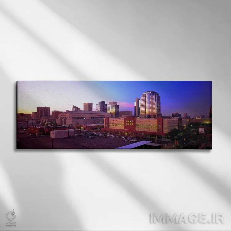تابلو غروب فینیکس، آریزونا اثر پانورامیک ایمجز (استودیو عکاسی عریض) - نمای روبهرو روی دیوار