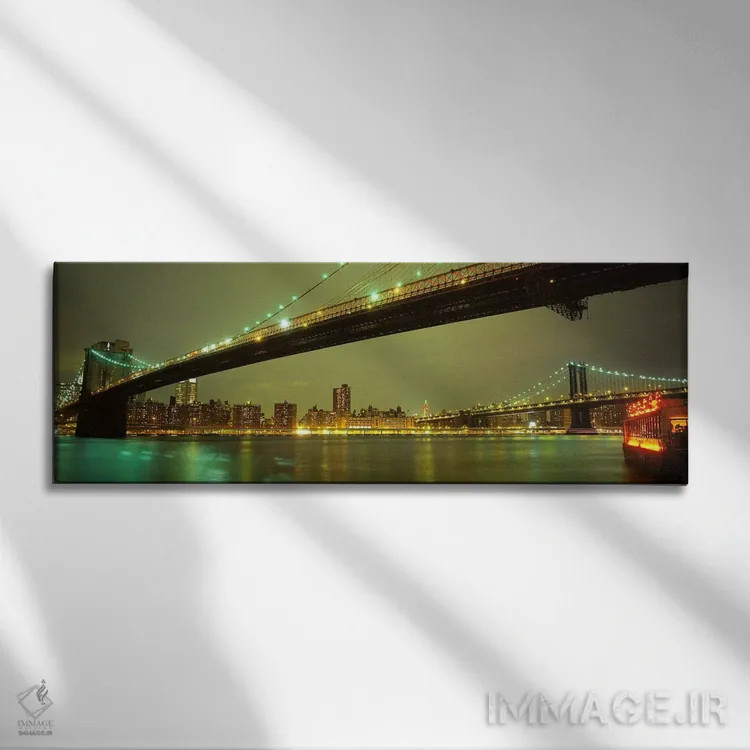 تابلو New York City, New York, USA,پل بروکلین و پل منهتن، نیویورک سیتی، ایالات متحده آمریکا اثر پانورامیک ایمجز (استودیو عکاسی عریض) - نمای روبهرو روی دیوار