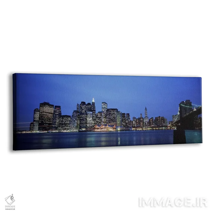 تابلو Manhattan, New York City, New York State, USA,ساختمانهای کنار آب، منهتن، نیویورک سیتی، ایالت نیویورک، ایالات متحده آمریکا اثر پانورامیک ایمجز (استودیو عکاسی عریض) - نمای پرسپکتیو محصول
