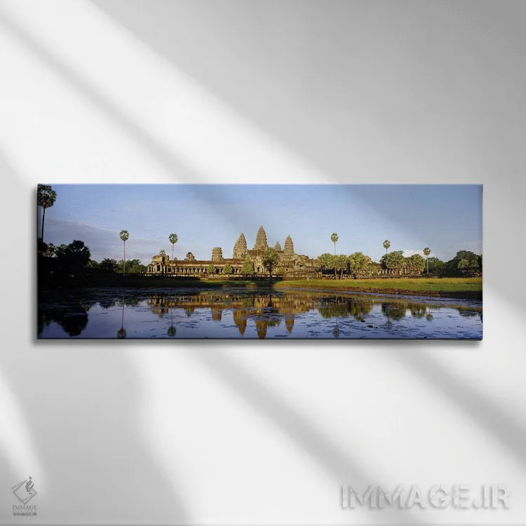 تابلو آنگکور وات، کامبوج اثر پانورامیک ایمجز (استودیو عکاسی عریض) - نمای روبهرو روی دیوار