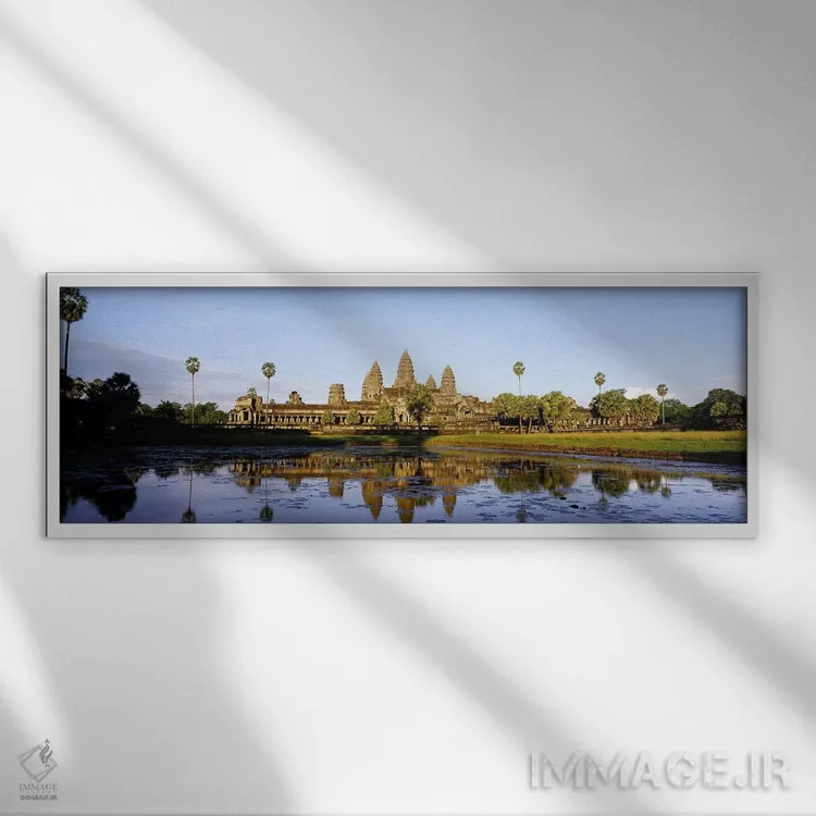 تابلو آنگکور وات، کامبوج اثر پانورامیک ایمجز (استودیو عکاسی عریض) - نمای قابدار سفید