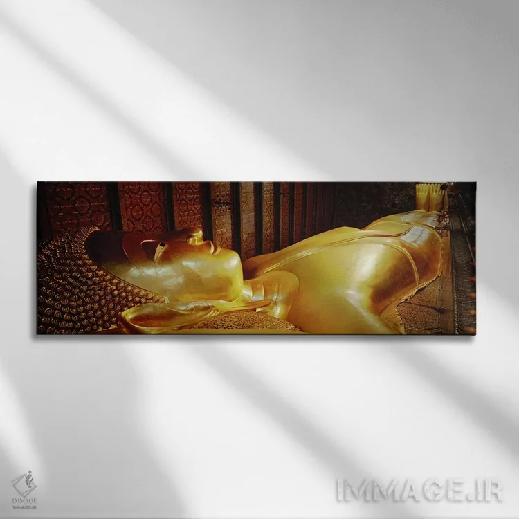 تابلو Bangkok, Wat Po, Reclining Buddha,تایلند، بانکوک، معبد پو، بودای خوابیده اثر پانورامیک ایمجز (استودیو عکاسی عریض) - نمای روبهرو روی دیوار