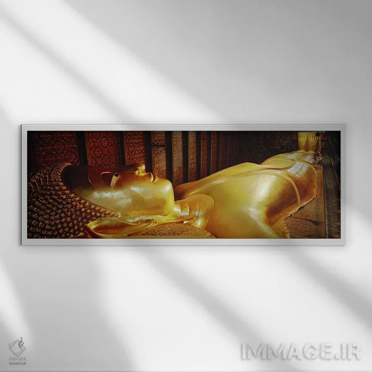 تابلو Bangkok, Wat Po, Reclining Buddha,تایلند، بانکوک، معبد پو، بودای خوابیده اثر پانورامیک ایمجز (استودیو عکاسی عریض) - نمای قابدار سفید