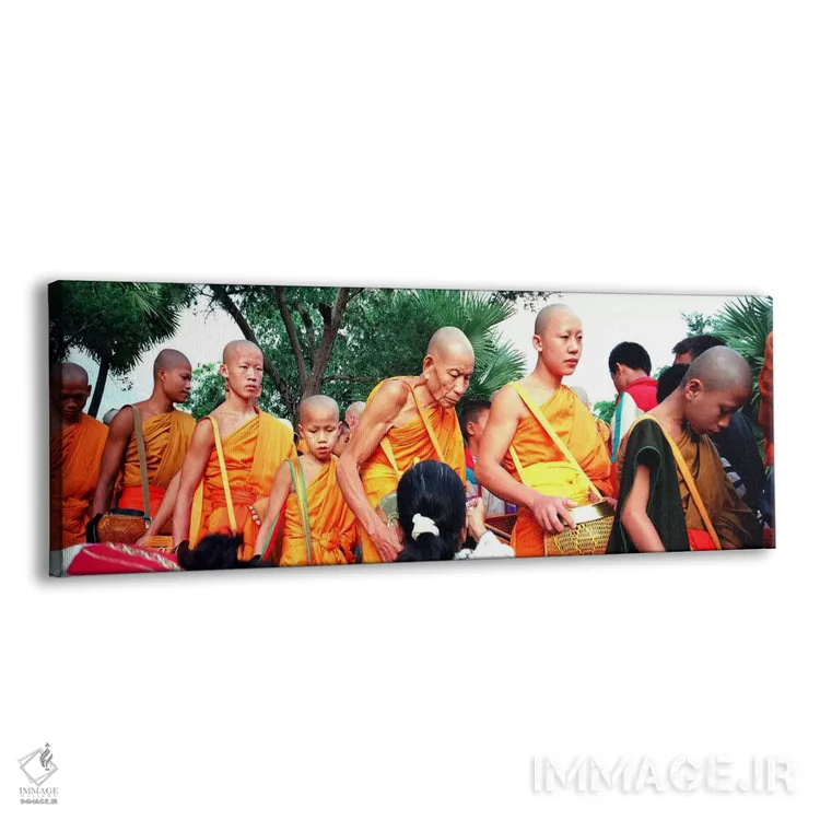 تابلو راهبان بودایی، لوانگ پرابانگ، لائوس اثر پانورامیک ایمجز (استودیو عکاسی عریض) - نمای پرسپکتیو محصول
