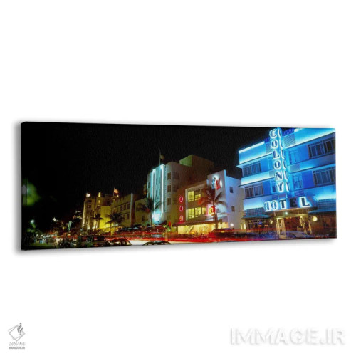 تابلو معماری آرت دکو، ساحل میامی، فلوریدا اثر پانورامیک ایمجز (استودیو عکاسی عریض) - نمای پرسپکتیو محصول