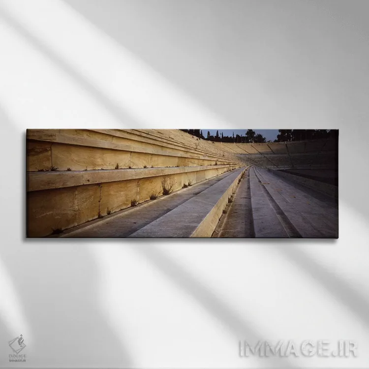 تابلو جزییات ورزشگاه المپیک، آتن، یونان اثر پانورامیک ایمجز (استودیو عکاسی عریض) - نمای روبهرو روی دیوار