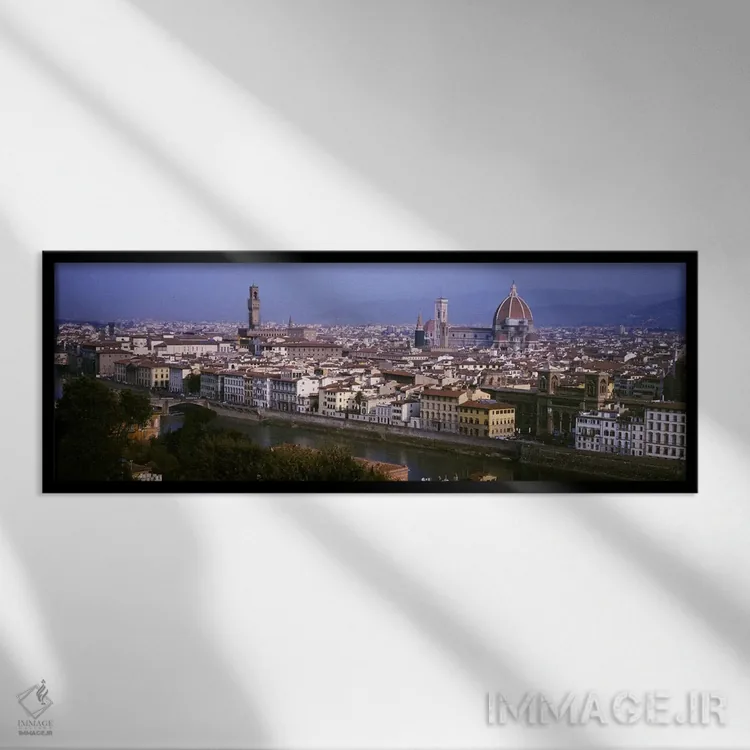 تابلو Tuscany, Italy,نمای زاویهبالا از مرکز تاریخی فلورانس، توسکانی، ایتالیا اثر پانورامیک ایمجز (استودیو عکاسی عریض) - نمای قابدار مشکی