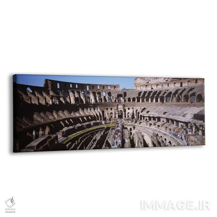 تابلو Colosseum, Rome, Italy,نمای زاویه بالا از گردشگران در آمفیتئاتر، کولوسئوم، رم، ایتالیا اثر پانورامیک ایمجز (استودیو عکاسی عریض) - نمای پرسپکتیو محصول