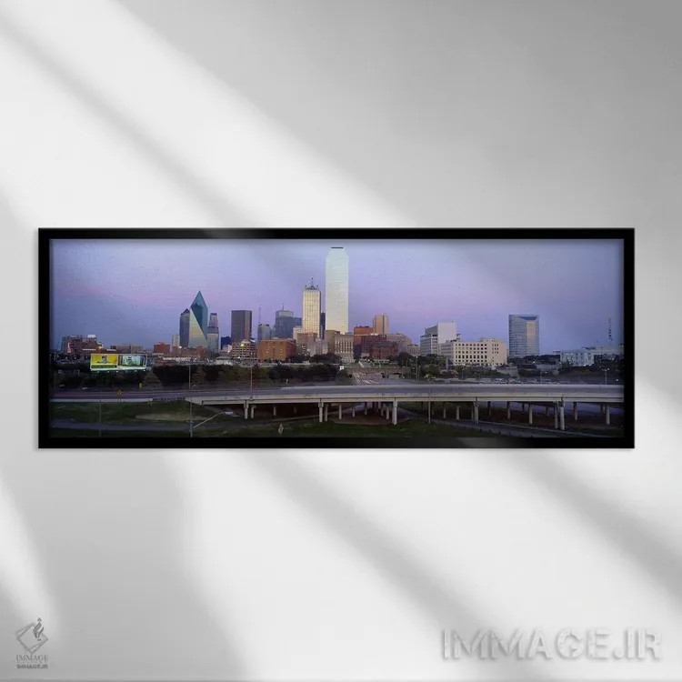 تابلو دالاس، تگزاس (نسخه ۲) اثر پانورامیک ایمجز (استودیو عکاسی عریض) - نمای قابدار مشکی