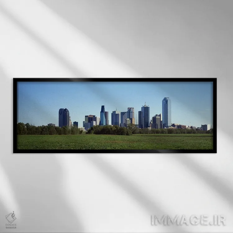تابلو دالاس، تگزاس اثر پانورامیک ایمجز (استودیو عکاسی عریض) - نمای قابدار مشکی