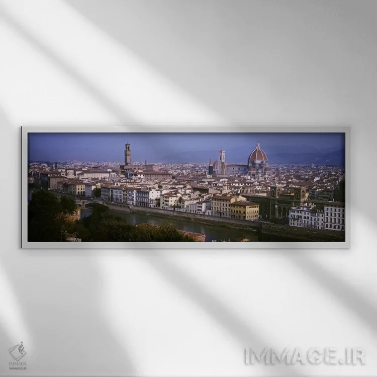 تابلو Tuscany, Italy,نمای زاویهبالا از مرکز تاریخی فلورانس، توسکانی، ایتالیا اثر پانورامیک ایمجز (استودیو عکاسی عریض) - نمای قابدار سفید