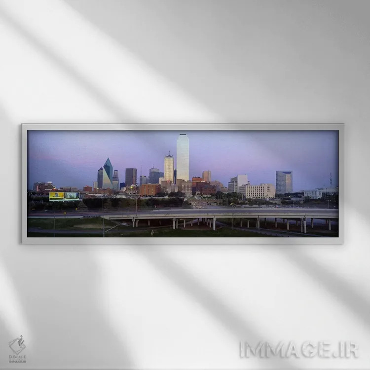 تابلو دالاس، تگزاس (نسخه ۲) اثر پانورامیک ایمجز (استودیو عکاسی عریض) - نمای قابدار سفید