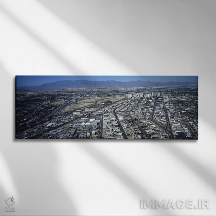 تابلو Las Vegas, Nevada, USA #3,نمای زاویه بالا از شهر، لاس وگاس، نوادا، ایالات متحده آمریکا (شماره ۳) اثر پانورامیک ایمجز (استودیو عکاسی عریض) - نمای روبهرو روی دیوار