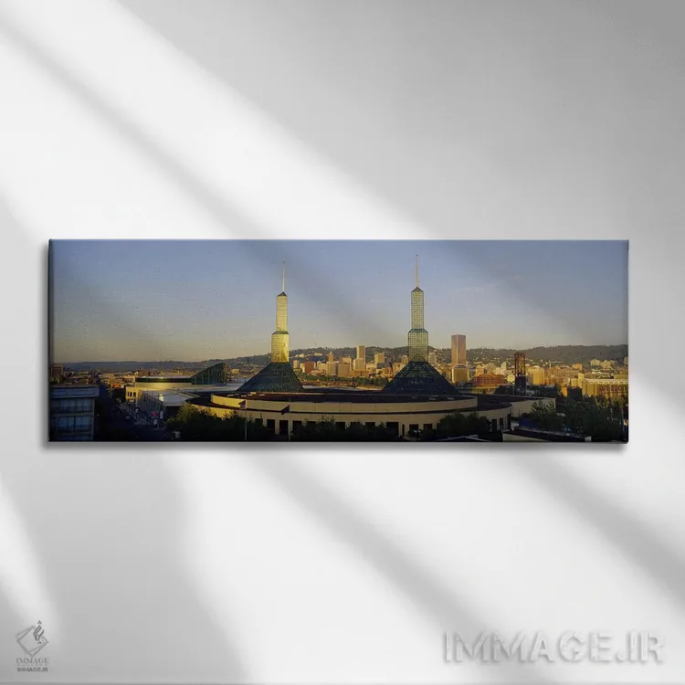 تابلو Portland, Oregon, USA #2,برجهای دوقلوی مرکز همایش، پورتلند، اورگن، ایالات متحده آمریکا (شماره ۲) اثر پانورامیک ایمجز (استودیو عکاسی عریض) - نمای روبهرو روی دیوار