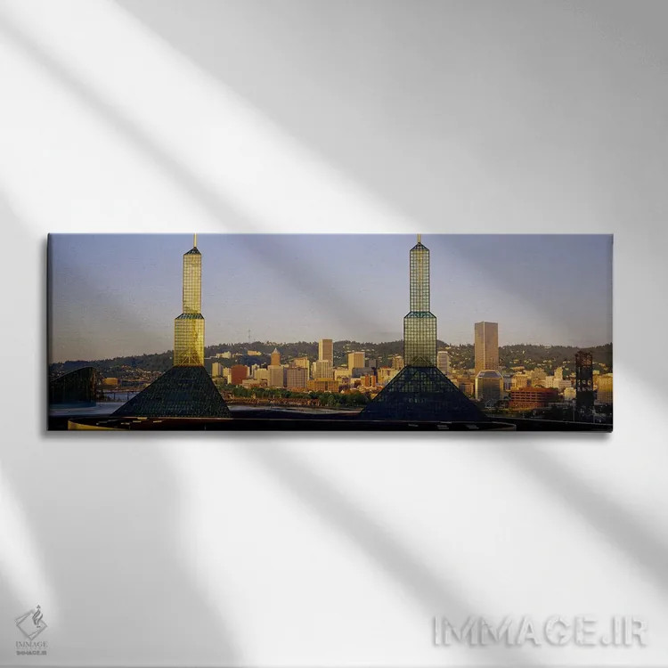 تابلو Portland, Oregon, USA #3,برجهای دوقلوی مرکز همایش، پورتلند، اورگن، ایالات متحده آمریکا (شماره ۳) اثر پانورامیک ایمجز (استودیو عکاسی عریض) - نمای روبهرو روی دیوار