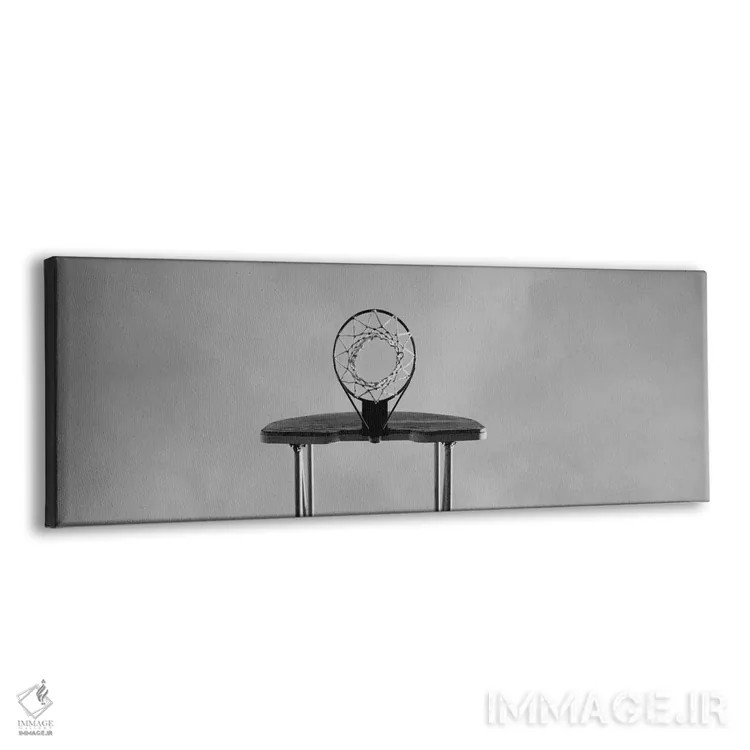 تابلو نمای زاویه پایین از حلقه بسکتبال اثر پانورامیک ایمجز (استودیو عکاسی عریض) - نمای پرسپکتیو محصول