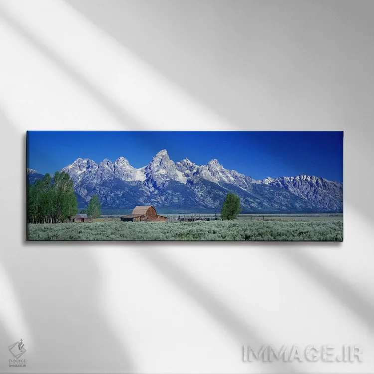 تابلو Mormon Row, Grand Teton National Park, Jackson Hole, Wyoming, USA,انبار جان مولتون، مورمون رو، پارک ملی گرند تتون، جکسون هول، وایومینگ، ایالات متحده آمریکا اثر پانورامیک ایمجز (استودیو عکاسی عریض) - نمای روبهرو روی دیوار