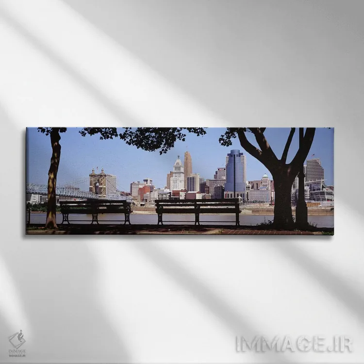 تابلو سینسیناتی، اوهایو اثر پانورامیک ایمجز (استودیو عکاسی عریض) - نمای روبهرو روی دیوار