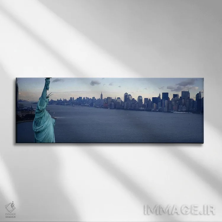 تابلو New York, Statue of Liberty #2,ایالات متحده آمریکا، نیویورک، تندیس آزادی شماره ۲ اثر پانورامیک ایمجز (استودیو عکاسی عریض) - نمای روبهرو روی دیوار