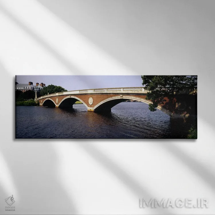 تابلو Anderson Memorial Bridge, Charles River, Boston, Massachusetts, USA,پل قوسی بر فراز رودخانه، پل یادبود اندرسون، رودخانه چارلز، بوستون، ماساچوست، ایالات متحده آمریکا اثر پانورامیک ایمجز (استودیو عکاسی عریض) - نمای روبهرو روی دیوار