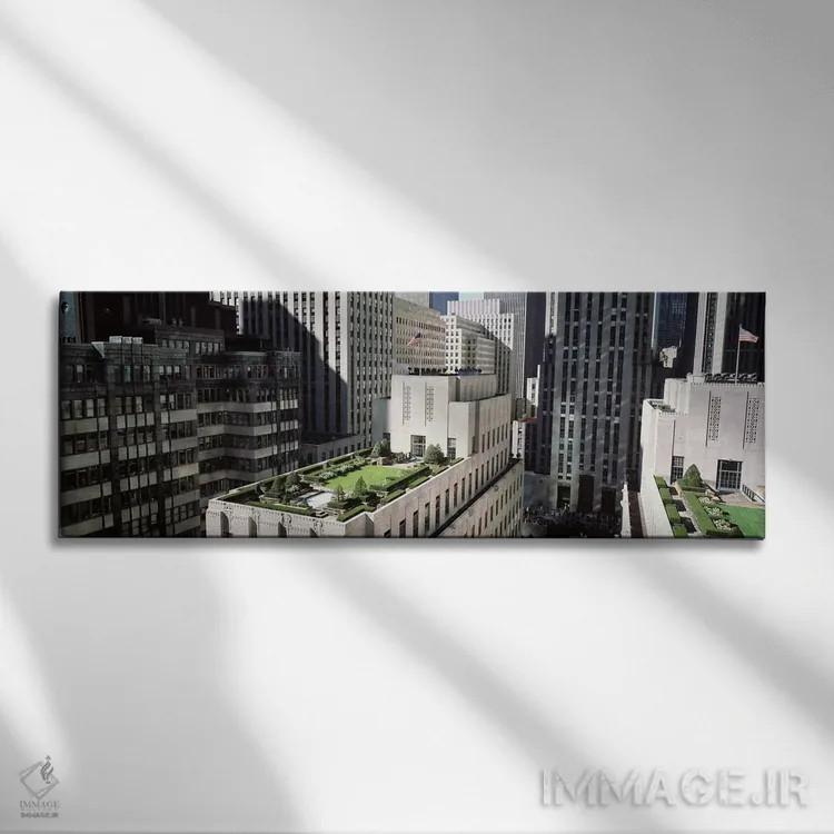 تابلو Rockefeller Center, New York City, New York, USA,باغ بام، مرکز راکفلر، نیویورک اثر پانورامیک ایمجز (استودیو عکاسی عریض) - نمای روبهرو روی دیوار