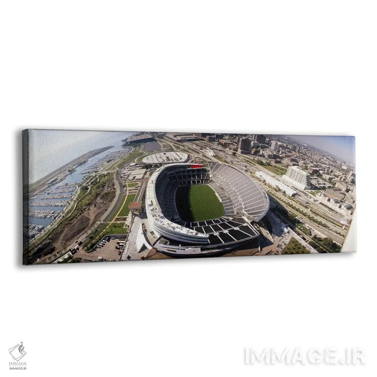 تابلو Soldier Field, Chicago, Illinois, USA,نمای هوایی ورزشگاه، سولجر فیلد، شیکاگو، ایلینوی، ایالات متحده آمریکا اثر پانورامیک ایمجز (استودیو عکاسی عریض) - نمای پرسپکتیو محصول
