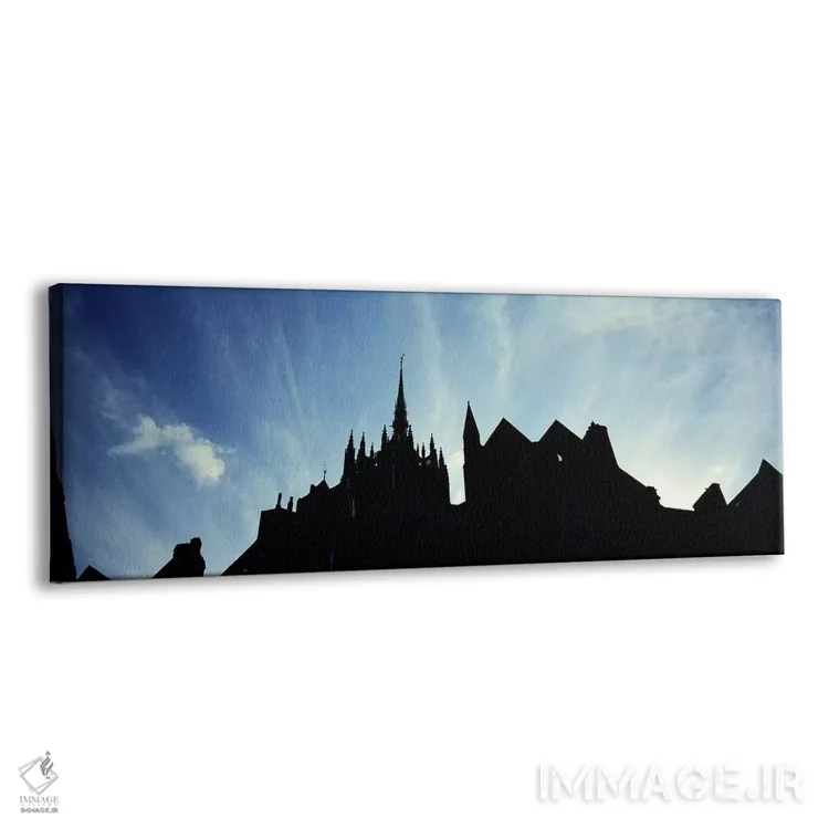 تابلو Normandy, Mont St. Michel, Silhouette of a Church,فرانسه، نرماندی، مان سن میشل، شبح کلیسا اثر پانورامیک ایمجز (استودیو عکاسی عریض) - نمای پرسپکتیو محصول
