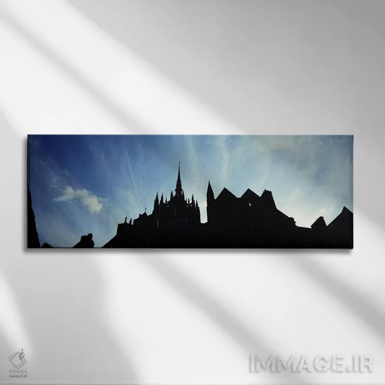 تابلو Normandy, Mont St. Michel, Silhouette of a Church,فرانسه، نرماندی، مان سن میشل، شبح کلیسا اثر پانورامیک ایمجز (استودیو عکاسی عریض) - نمای روبهرو روی دیوار