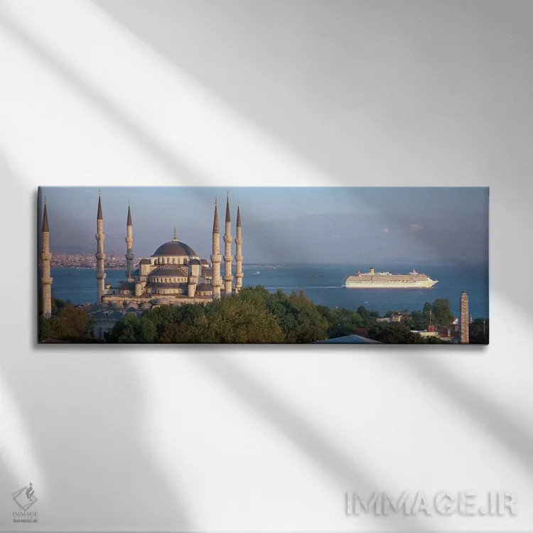 تابلو مسجد آبی، استانبول، ترکیه اثر پانورامیک ایمجز (استودیو عکاسی عریض) - نمای روبهرو روی دیوار