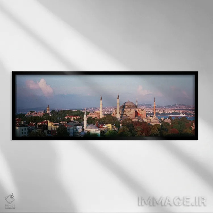 تابلو Hagia Sofia,ترکیه، استانبول، ایاصوفیه اثر پانورامیک ایمجز (استودیو عکاسی عریض) - نمای قابدار مشکی