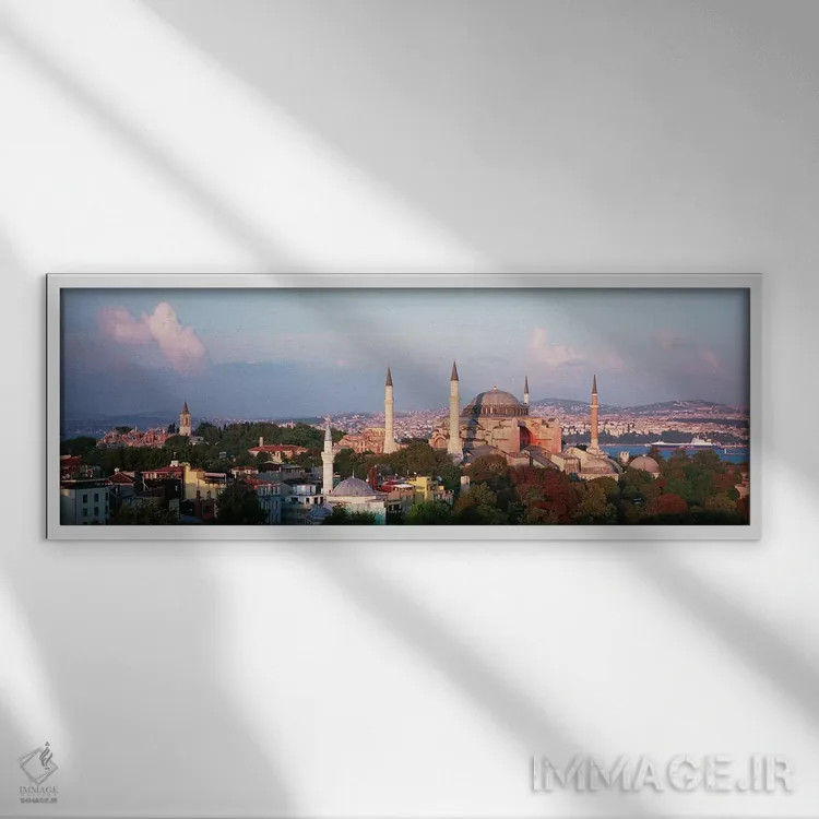 تابلو Hagia Sofia,ترکیه، استانبول، ایاصوفیه اثر پانورامیک ایمجز (استودیو عکاسی عریض) - نمای قابدار سفید