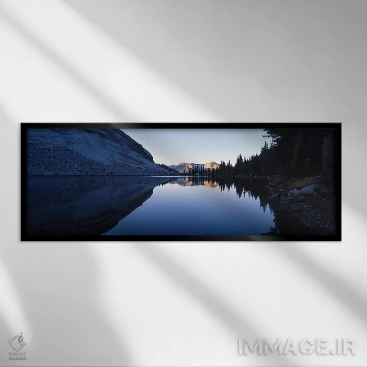 تابلو دریاچه امریک، پارک ملی یوسیمیتی، کالیفرنیا اثر پانورامیک ایمجز (استودیو عکاسی عریض) - نمای قابدار مشکی
