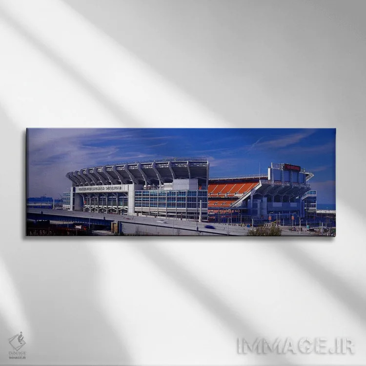 تابلو ورزشگاه کلیولند براونز، کلیولند، اوهایو اثر پانورامیک ایمجز (استودیو عکاسی عریض) - نمای روبهرو روی دیوار