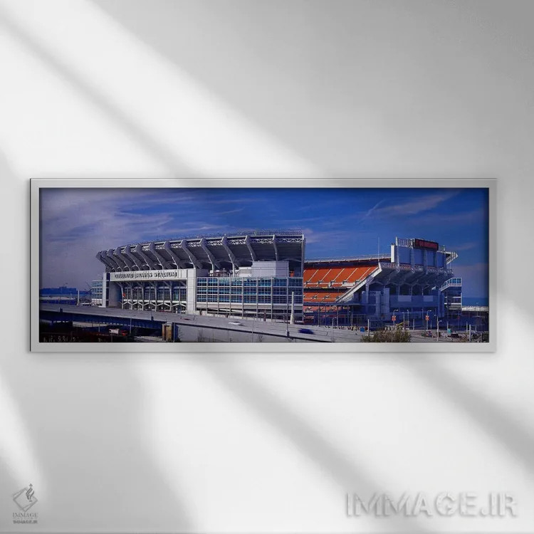 تابلو ورزشگاه کلیولند براونز، کلیولند، اوهایو اثر پانورامیک ایمجز (استودیو عکاسی عریض) - نمای قابدار سفید
