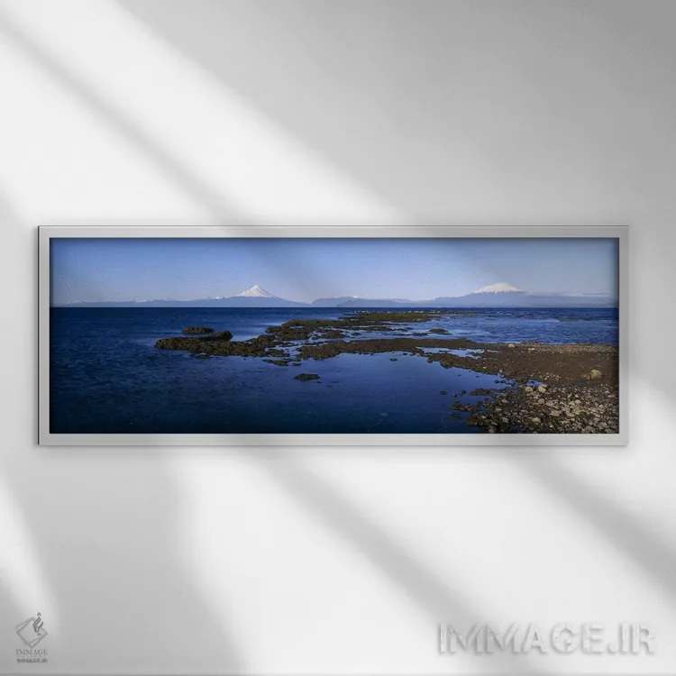 تابلو دریاچه یانکیهوئه، اوسورنو، شیلی اثر پانورامیک ایمجز (استودیو عکاسی عریض) - نمای قابدار سفید