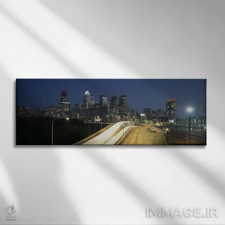 تابلو Pennsylvania, USA,تردد خودروها در جاده، فیلادلفیا، پنسیلوانیا، ایالات متحده آمریکا اثر پانورامیک ایمجز (استودیو عکاسی عریض) - نمای روبهرو روی دیوار